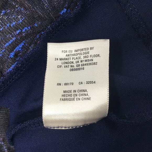 Anthropologie HD in Paris Cleo Jacquard Sheath Dress Blue Sleeveless Size S - Picture 12 of 12